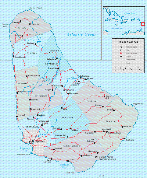 Map of Barbados