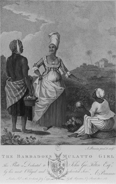 Drawing of mulatto girl from 1779